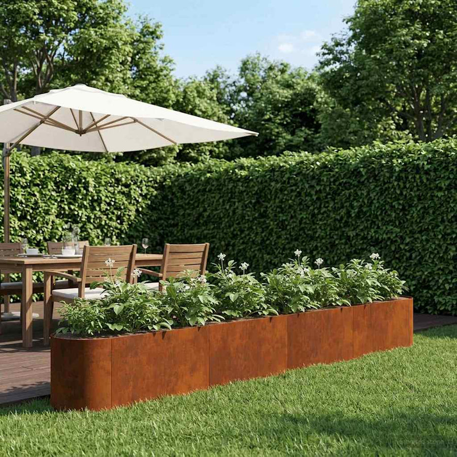 Verhoogd Tuinbed Cortenstaal 360 x 40 x 40 cm