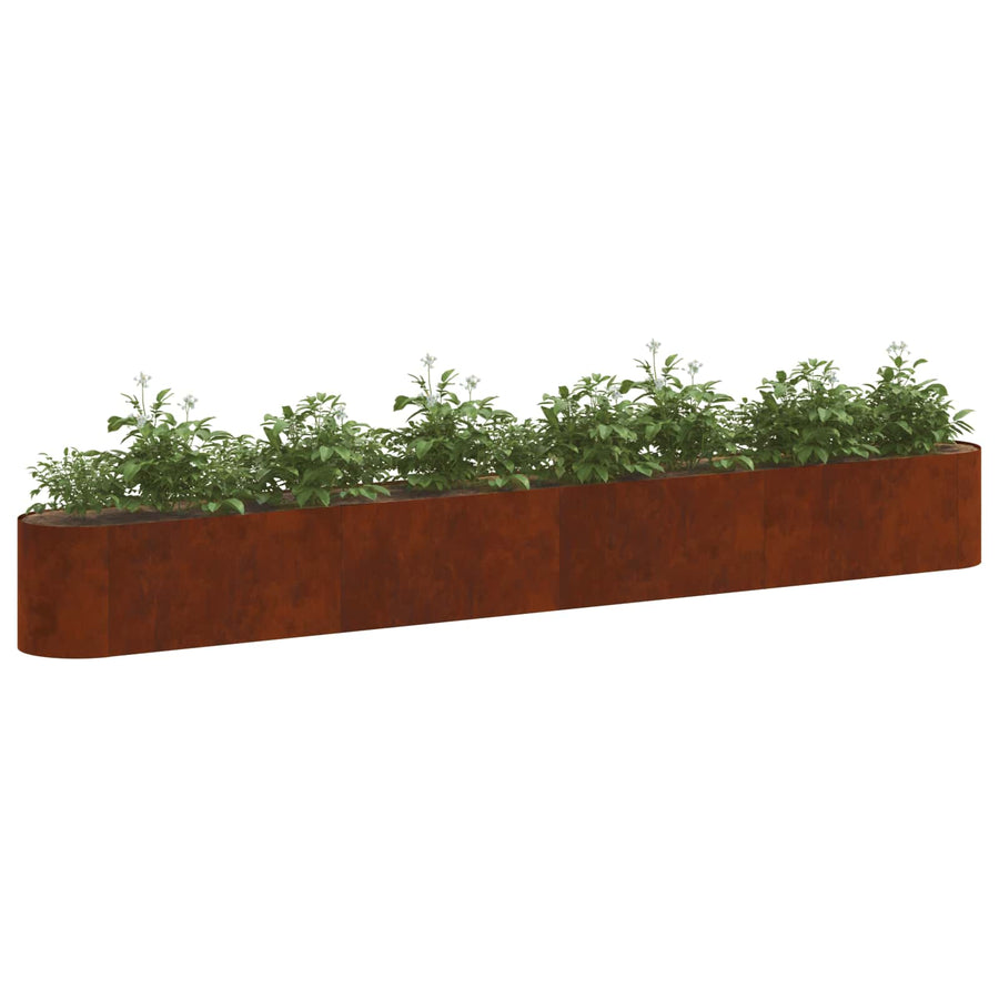 Verhoogd Tuinbed Cortenstaal 360 x 40 x 40 cm