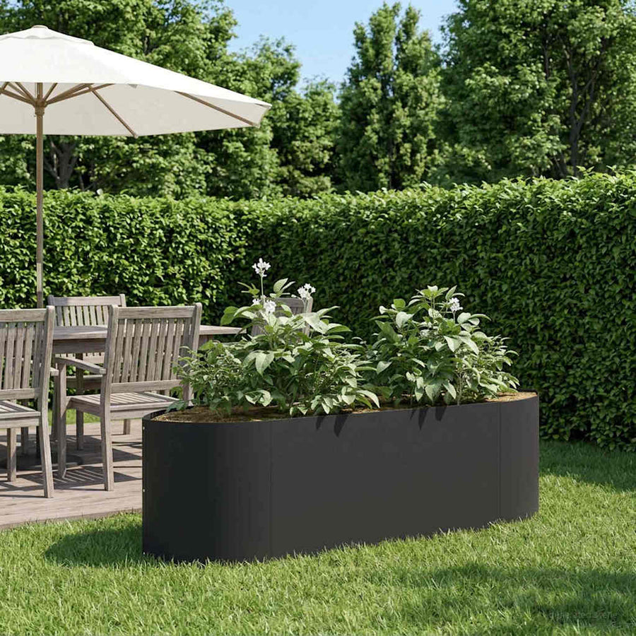 Verhoogd Tuinbed Zwart 140 x 40 x 40 cm Staal