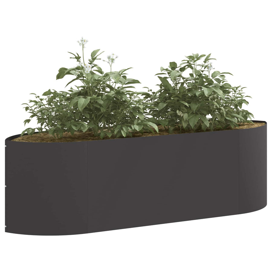 Verhoogd Tuinbed Zwart 140 x 40 x 40 cm Staal