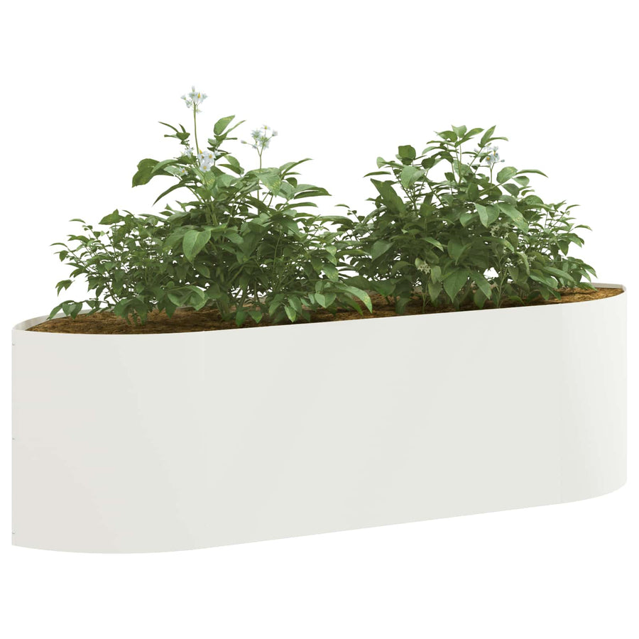 Verhoogd Tuinbed Wit 140 x 40 x 40 cm Staal