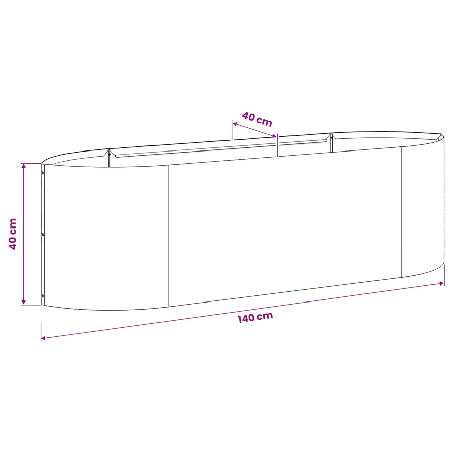 Verhoogd Tuinbed Wit 140 x 40 x 40 cm Staal