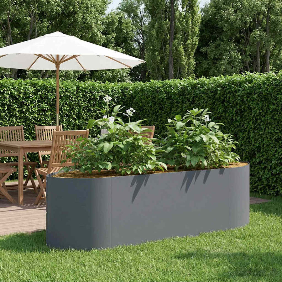 Verhoogd Tuinbed Antracietkleurig 140 x 40 x 40 cm Staal