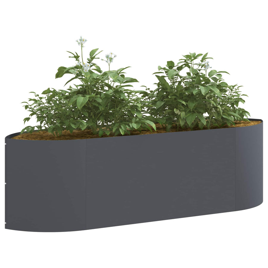 Verhoogd Tuinbed Antracietkleurig 140 x 40 x 40 cm Staal