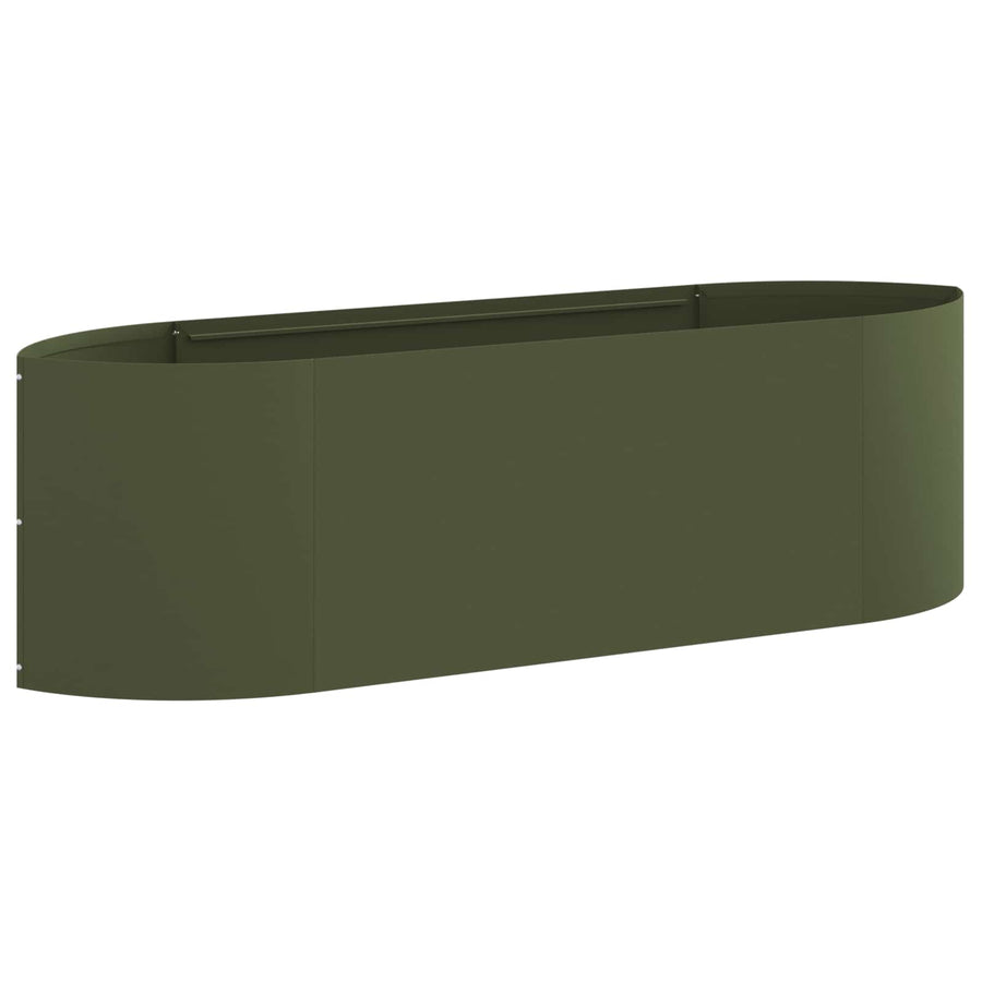Verhoogd Tuinbed Olijfgroen 140 x 40 x 40 cm Staal