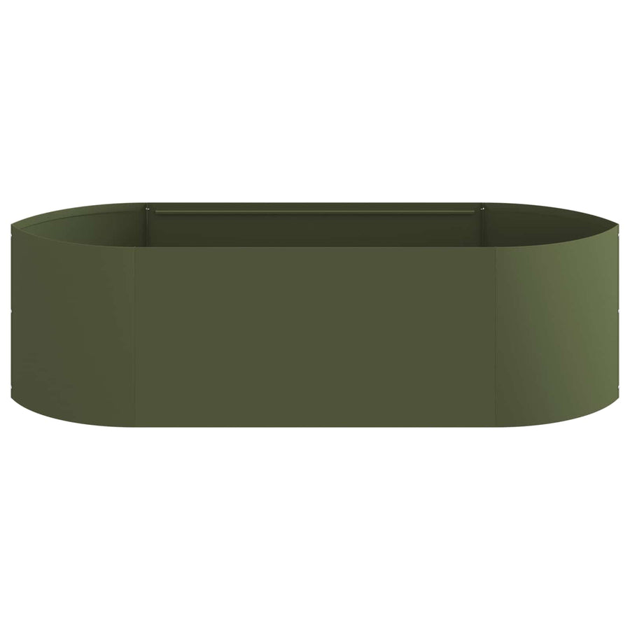 Verhoogd Tuinbed Olijfgroen 140 x 40 x 40 cm Staal