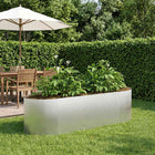 Verhoogd tuinbed staal 140x40x40 cm zilver
