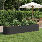 Verhoogd tuinbed 220x40x40 cm staal zwart