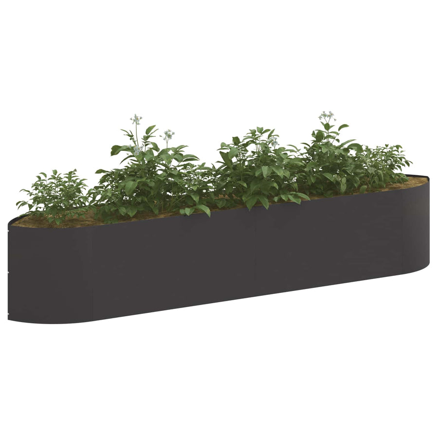 Verhoogd Tuinbed Zwart 220 x 40 x 40 cm Staal