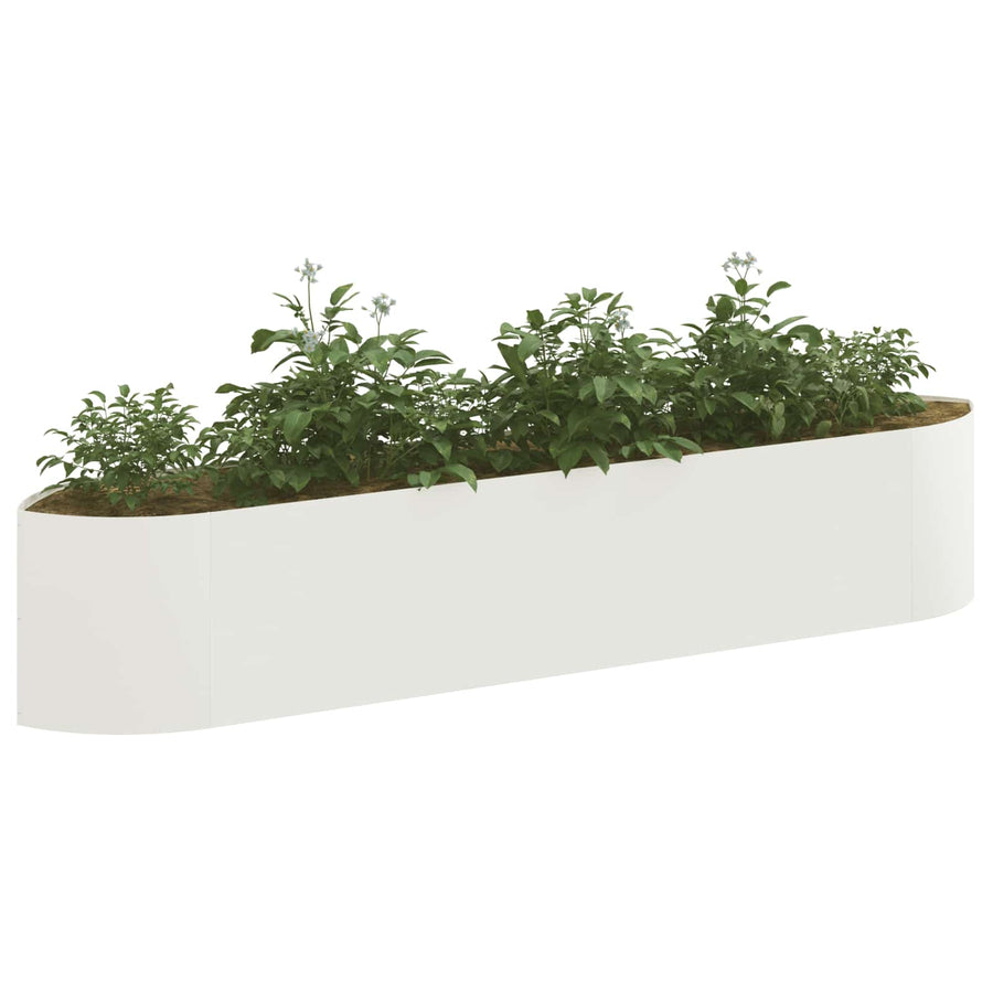 Verhoogd Tuinbed Wit 220 x 40 x 40 cm Staal