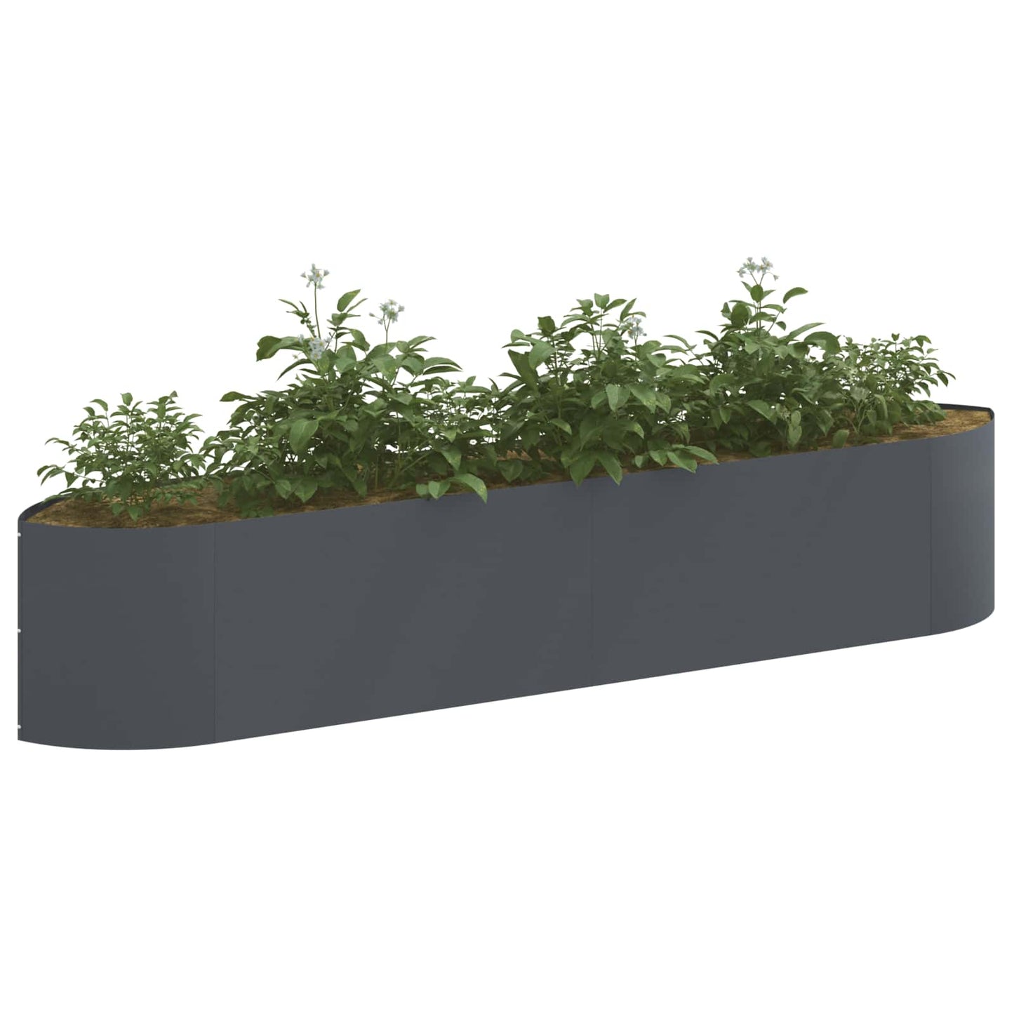 Verhoogd Tuinbed Antracietkleurig 220 x 40 x 40 cm Staal
