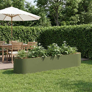 Verhoogd tuinbed 220x40x40 cm staal olijfgroen