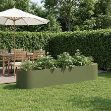 Verhoogd Tuinbed Olijfgroen 220 x 40 x 40 cm Staal