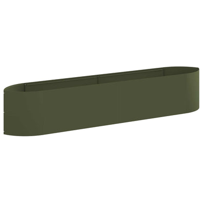Verhoogd Tuinbed Olijfgroen 220 x 40 x 40 cm Staal