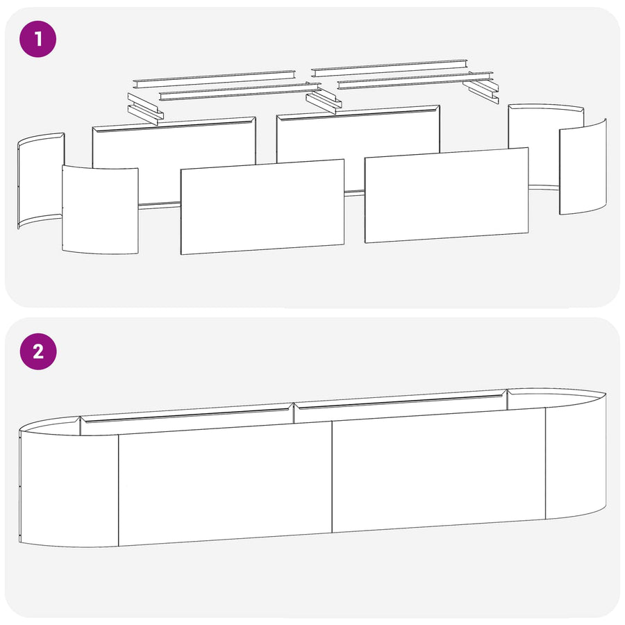 Verhoogd Tuinbed Roestvrij staal 220 x 40 x 40 cm Staal