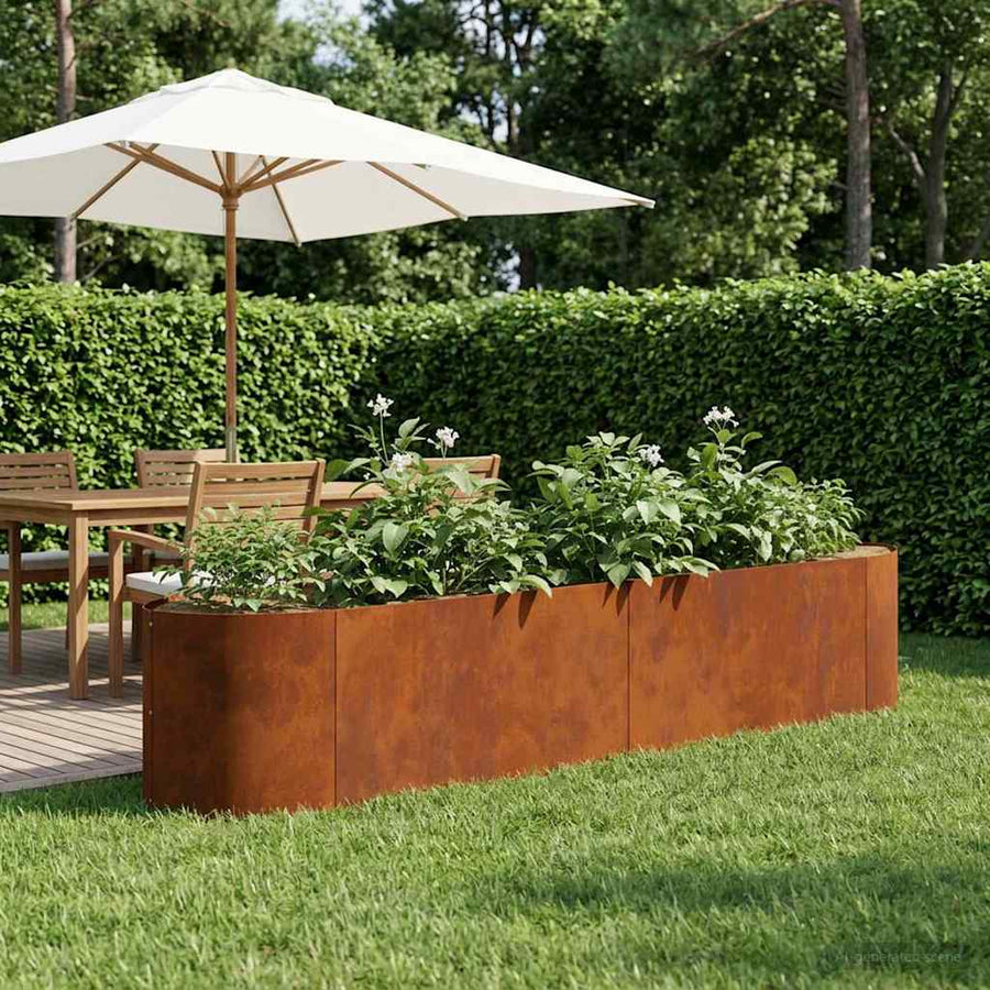 Verhoogd Tuinbed Cortenstaal 220 x 40 x 40 cm Staal
