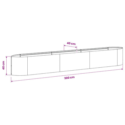 Verhoogd Tuinbed Zwart 300 x 40 x 40 cm Staal