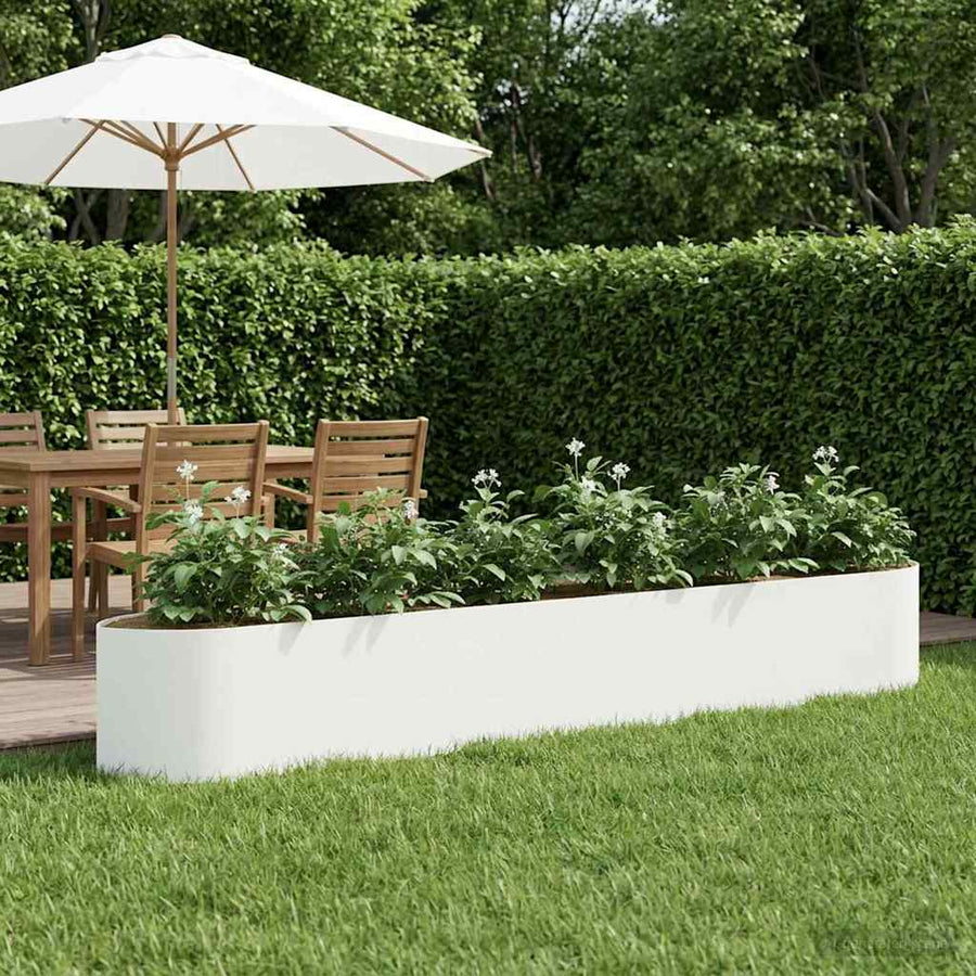 Verhoogd Tuinbed Wit 300 x 40 x 40 cm Staal