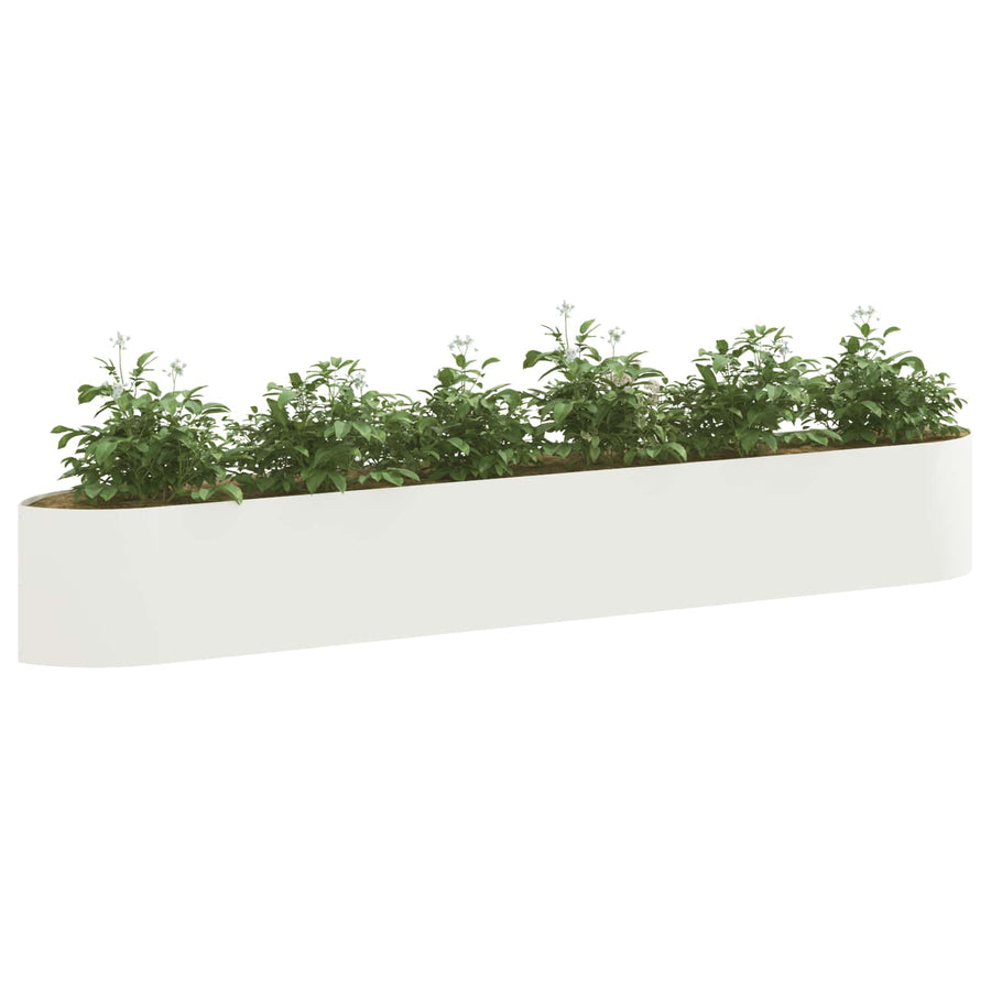 Verhoogd Tuinbed Wit 300 x 40 x 40 cm Staal