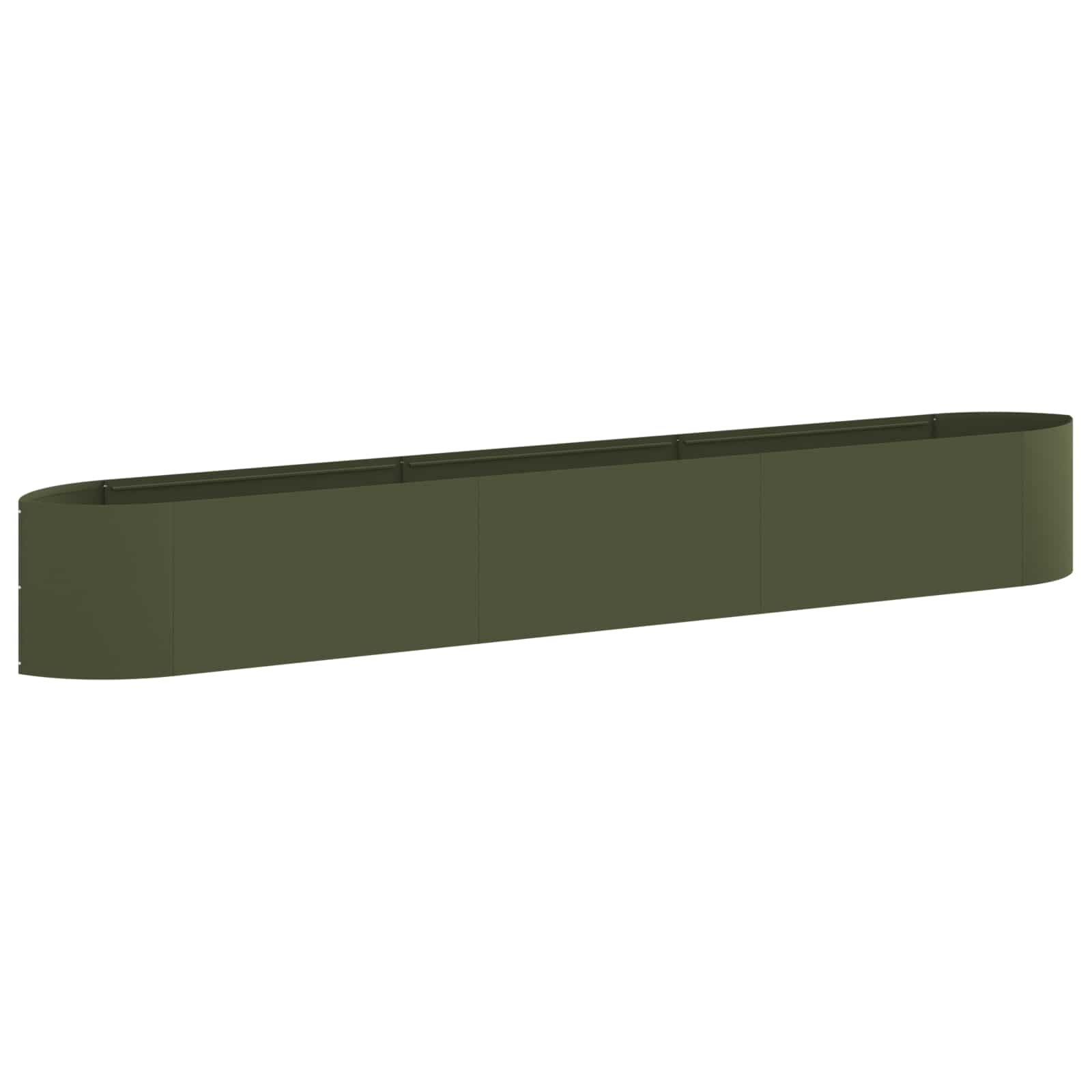 Verhoogd Tuinbed Olijfgroen 300 x 40 x 40 cm Staal