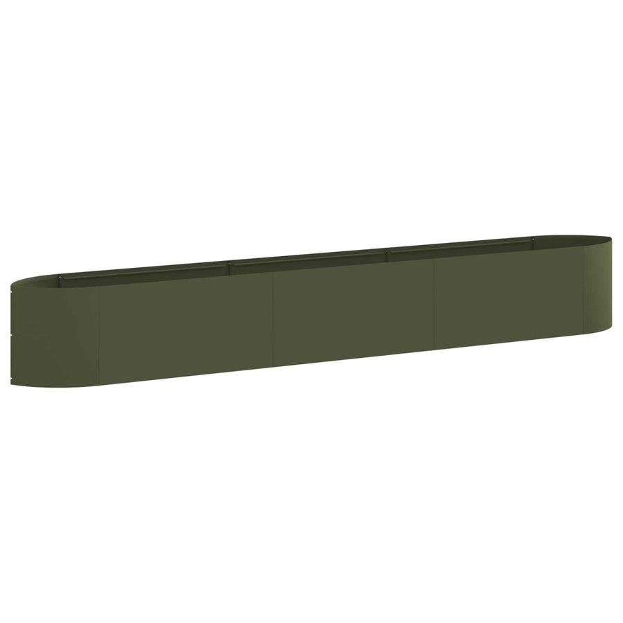 Verhoogd Tuinbed Olijfgroen 300 x 40 x 40 cm Staal