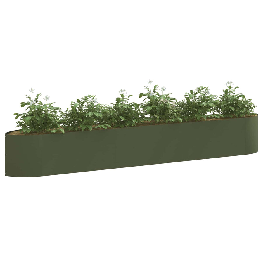 Verhoogd Tuinbed Olijfgroen 300 x 40 x 40 cm Staal