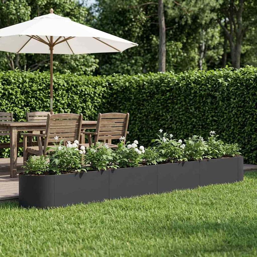 Verhoogd Tuinbed Zwart 380 x 40 x 40 cm Staal
