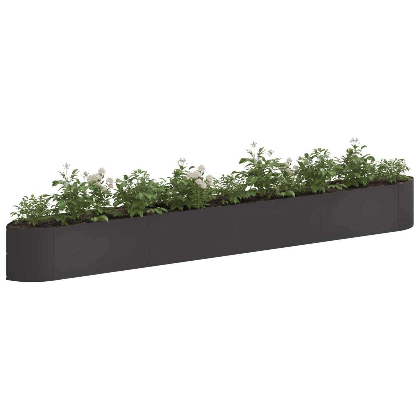 Verhoogd Tuinbed Zwart 380 x 40 x 40 cm Staal