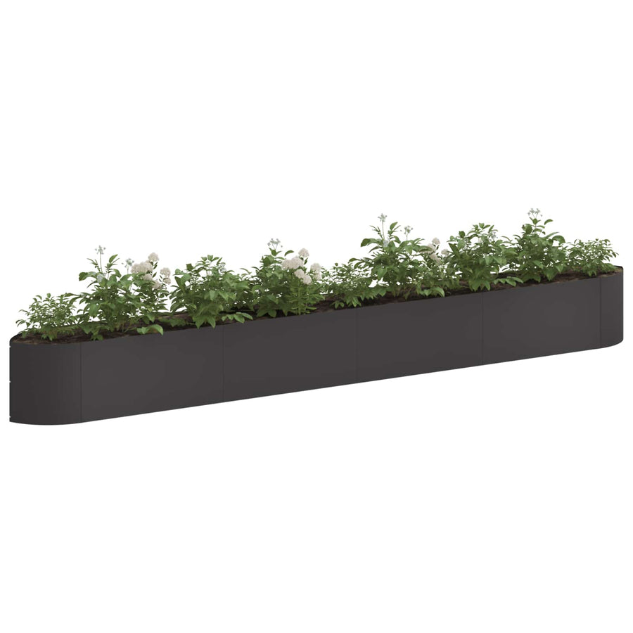 Verhoogd Tuinbed Zwart 380 x 40 x 40 cm Staal