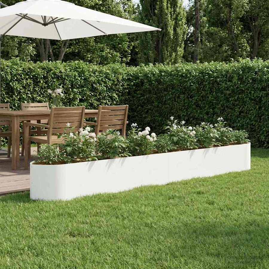 Verhoogd Tuinbed Wit 380 x 40 x 40 cm Staal