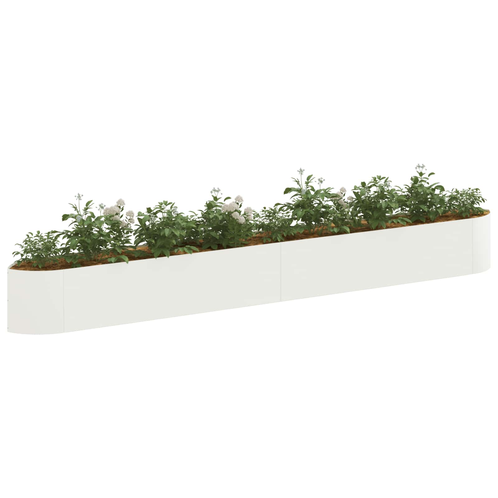 Verhoogd Tuinbed Wit 380 x 40 x 40 cm Staal