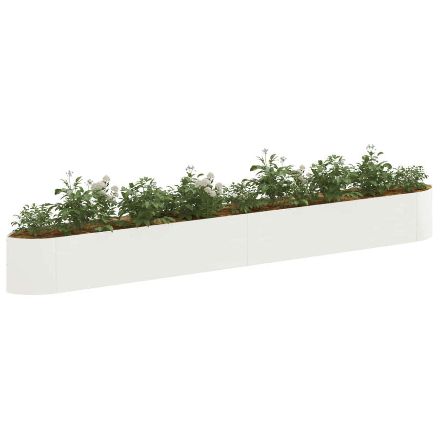 Verhoogd Tuinbed Wit 380 x 40 x 40 cm Staal