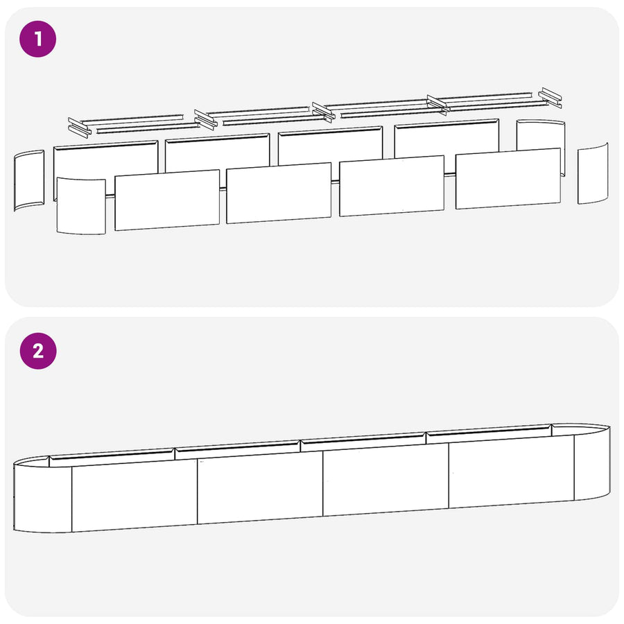 Verhoogd Tuinbed Antracietkleurig 380 x 40 x 40 cm Staal