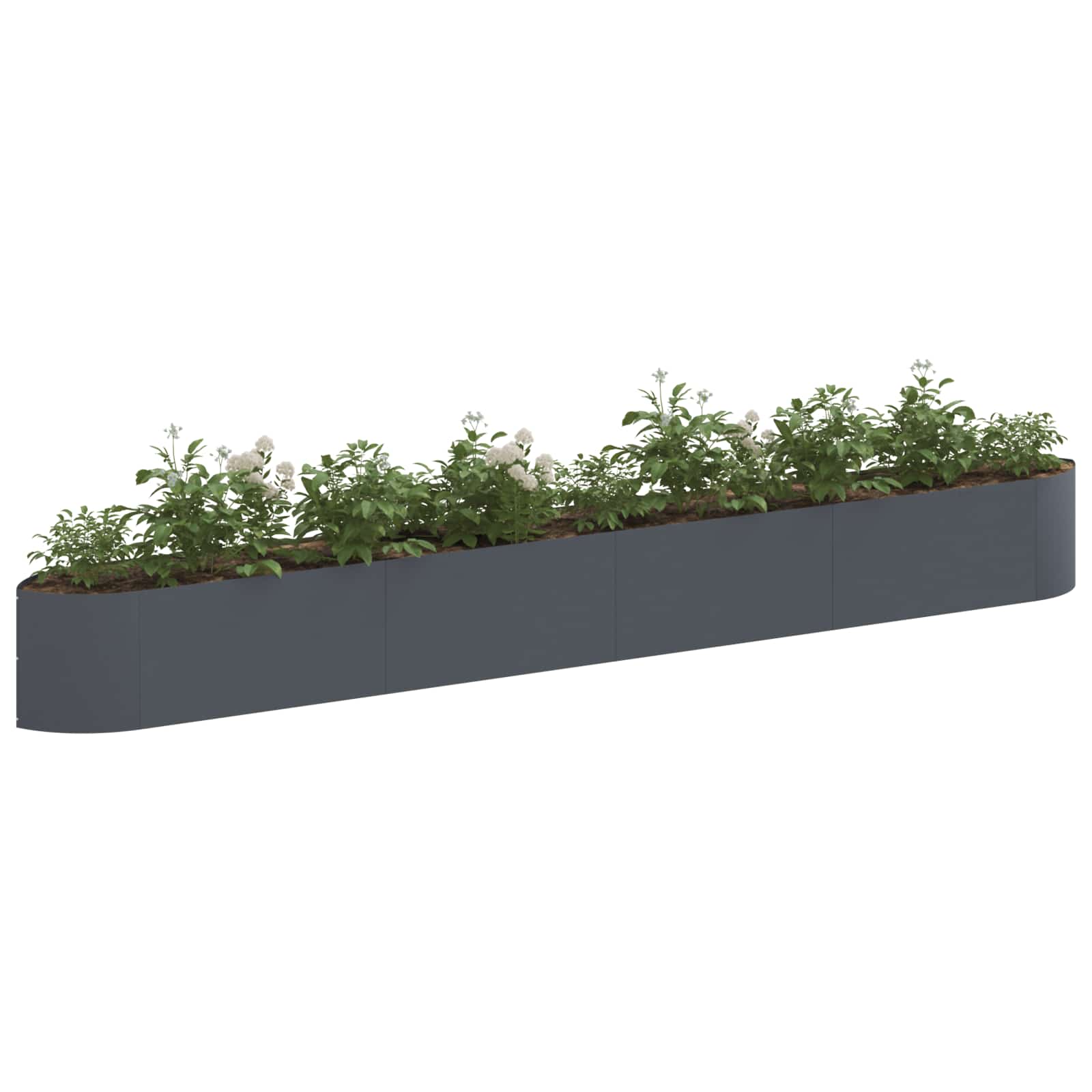 Verhoogd Tuinbed Antracietkleurig 380 x 40 x 40 cm Staal