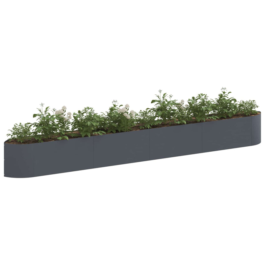 Verhoogd Tuinbed Antracietkleurig 380 x 40 x 40 cm Staal