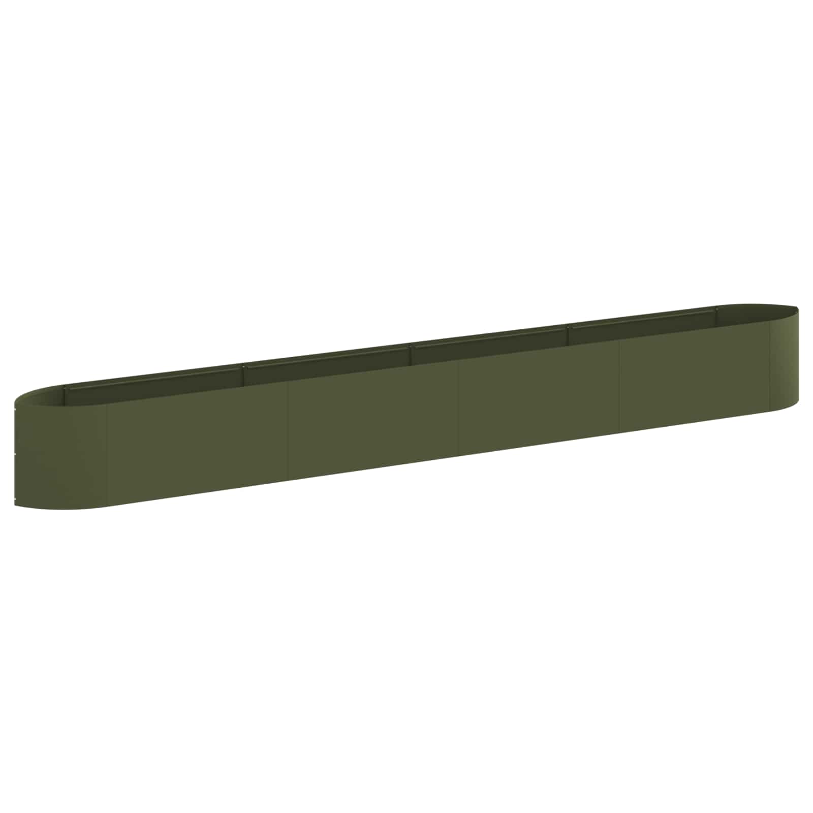 Verhoogd Tuinbed Olijfgroen 380 x 40 x 40 cm Staal