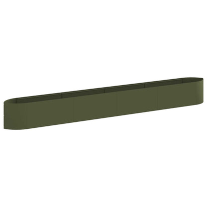 Verhoogd Tuinbed Olijfgroen 380 x 40 x 40 cm Staal