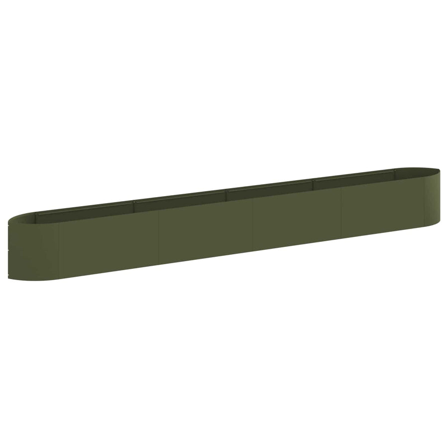 Verhoogd Tuinbed Olijfgroen 380 x 40 x 40 cm Staal