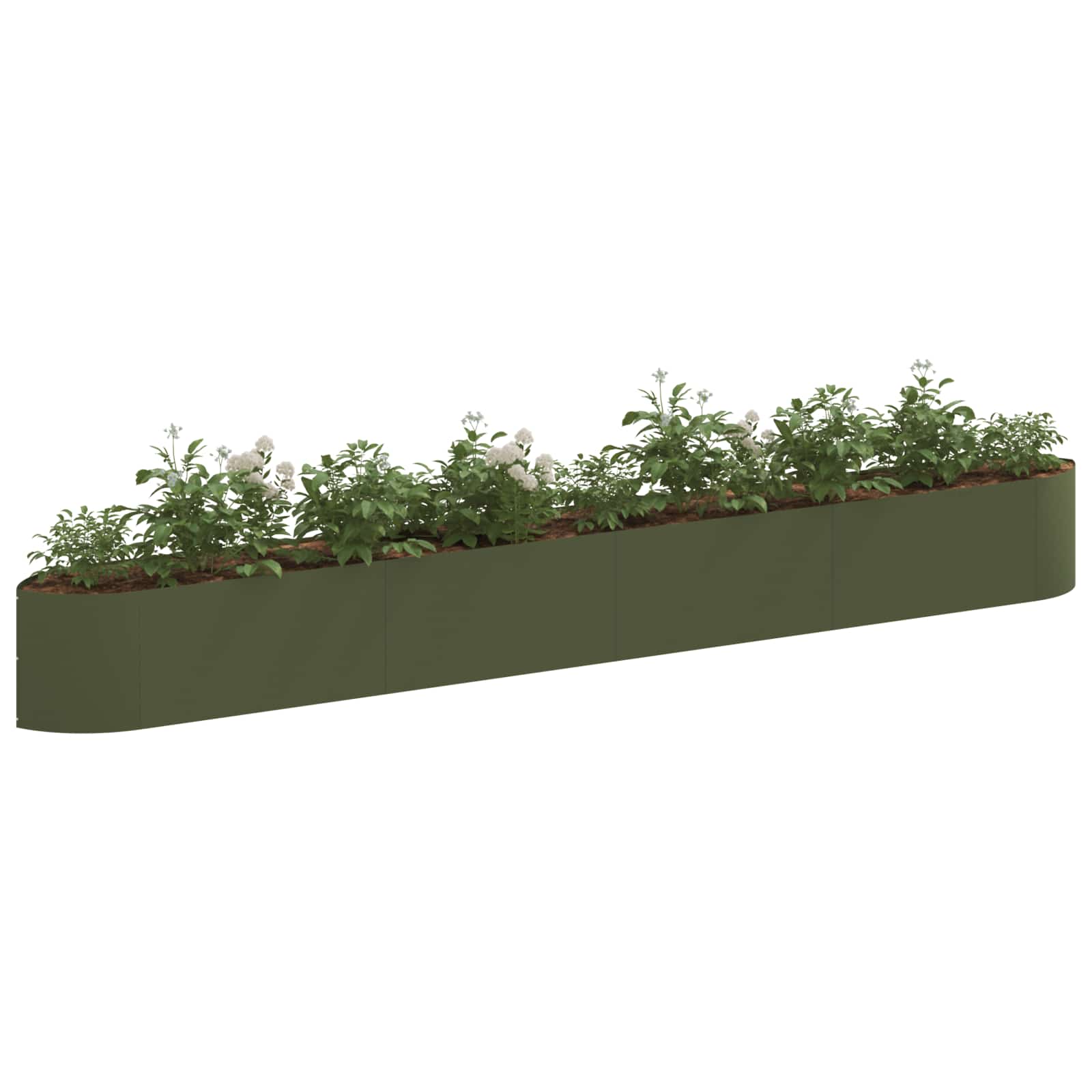 Verhoogd Tuinbed Olijfgroen 380 x 40 x 40 cm Staal