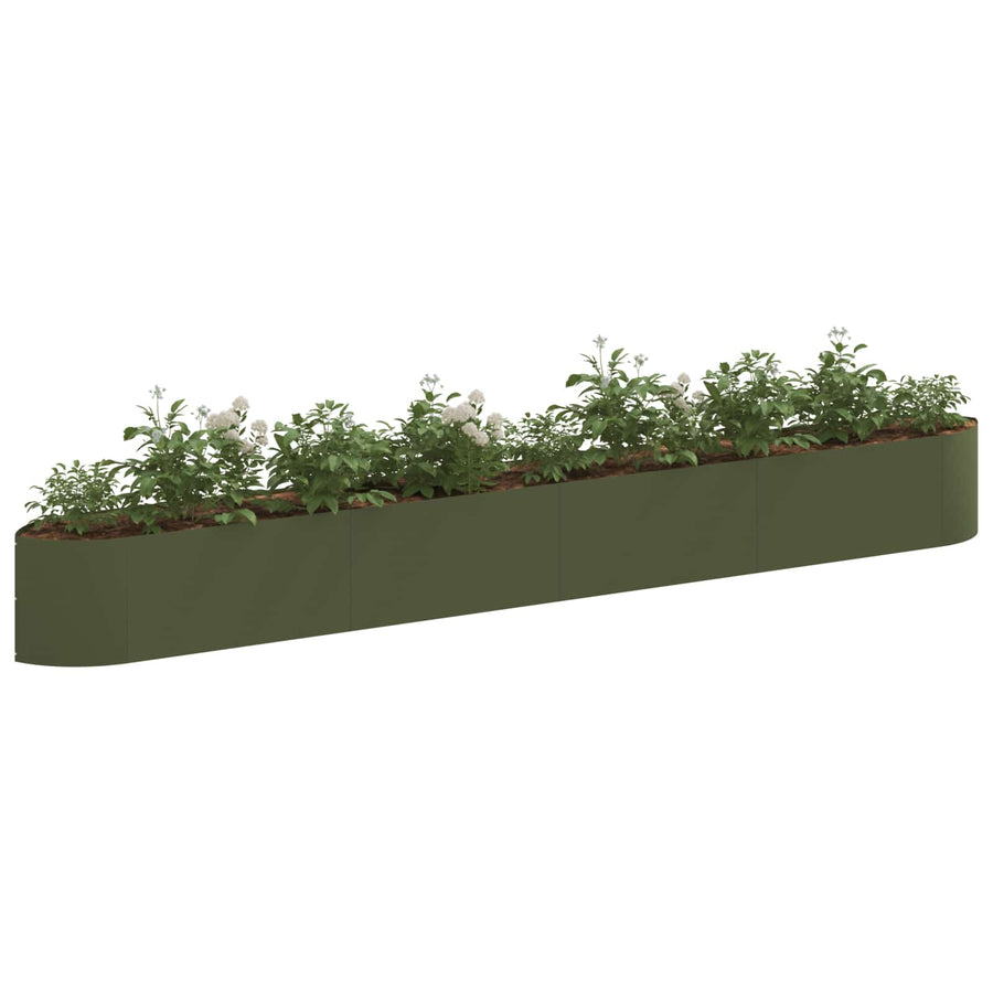 Verhoogd Tuinbed Olijfgroen 380 x 40 x 40 cm Staal