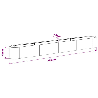 Verhoogd Tuinbed Gegalvaniseerd staal 380 x 40 x 40 cm Staal