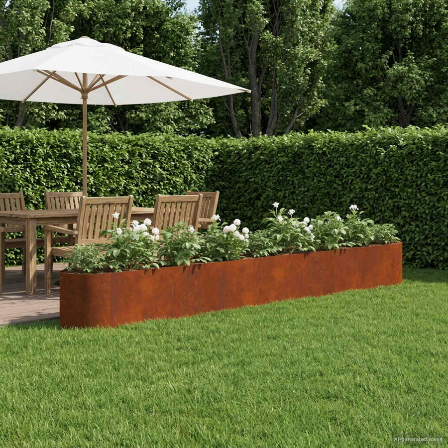 Verhoogd Tuinbed Cortenstaal 380 x 40 x 40 cm Staal