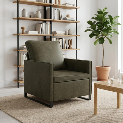 Fauteuil Legergroen 70 x 81 x 82 cm Faux Suède Stof