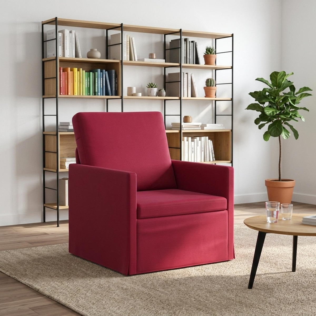 Fauteuil Wijnrood 70 x 81 x 82 cm fluweel