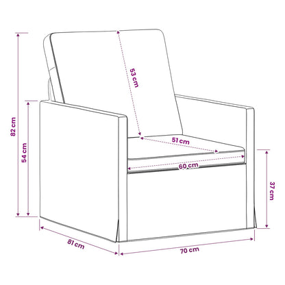 Fauteuil Wijnrood 70 x 81 x 82 cm fluweel