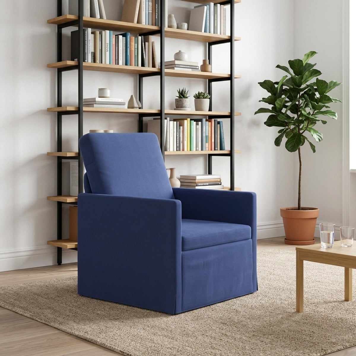 Fauteuil Politieblauw 70 x 81 x 82 cm fluweel