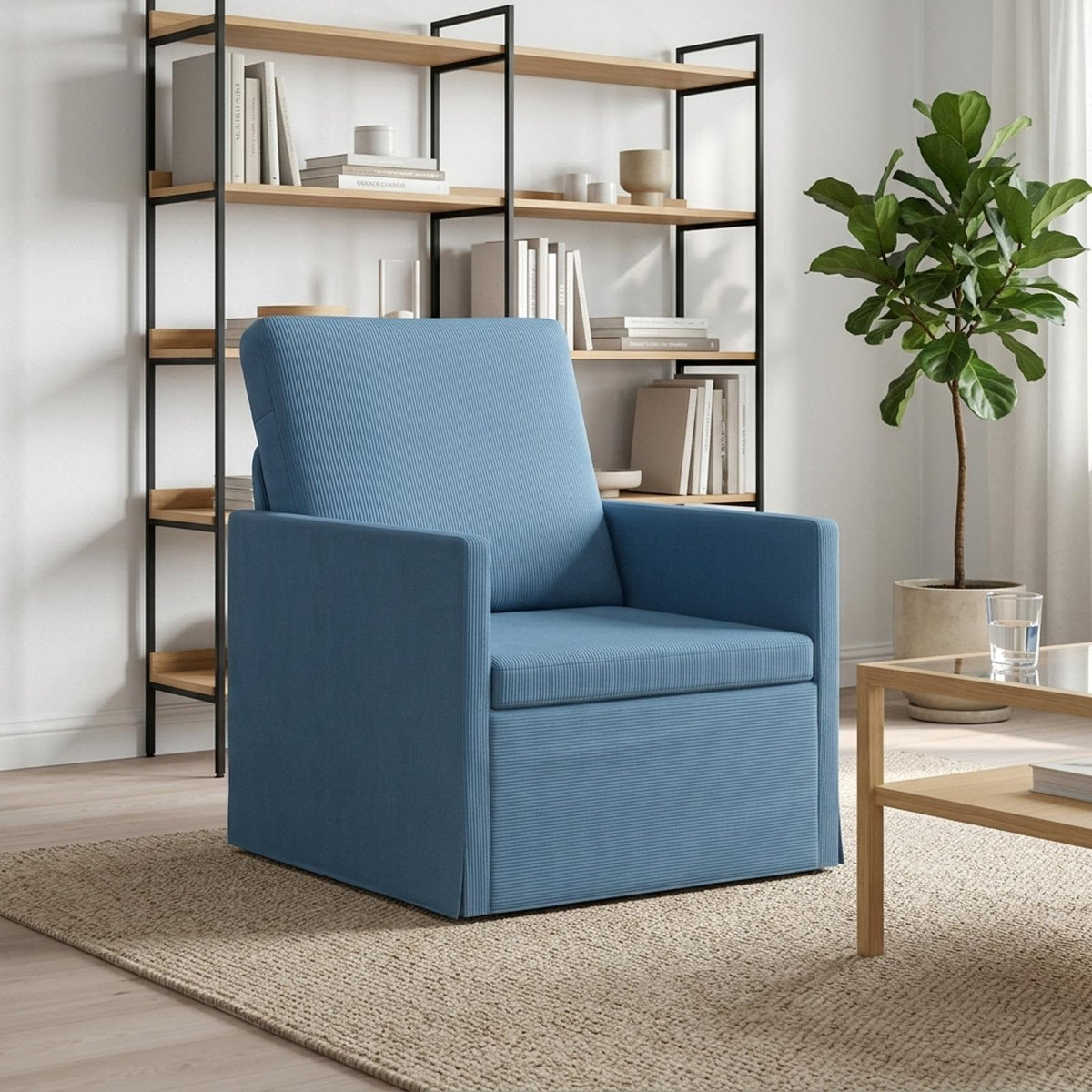 Fauteuil Blauw 70 x 81 x 82 cm Katoen Stof