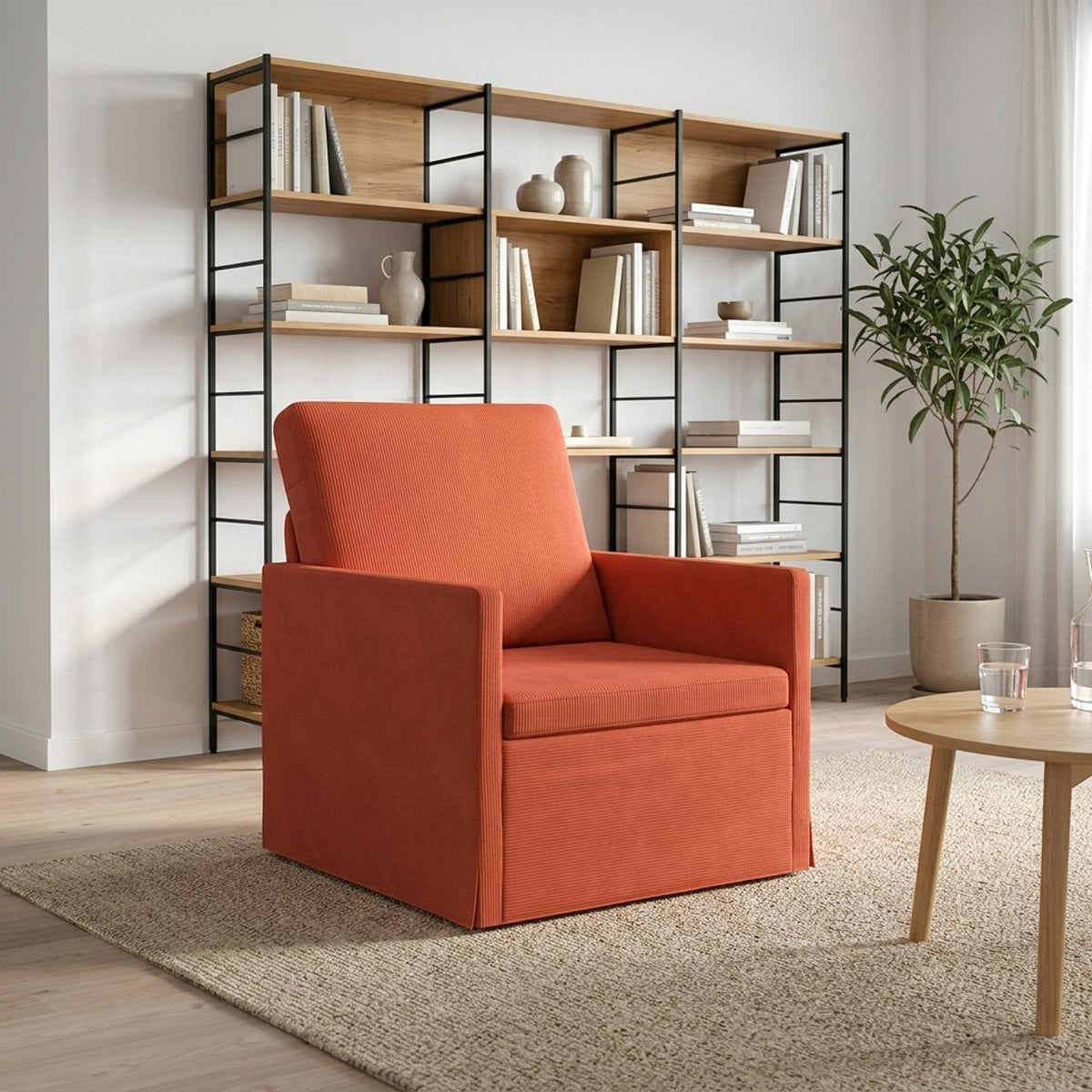 Fauteuil Rood-oranje 70 x 81 x 82 cm Katoen Stof