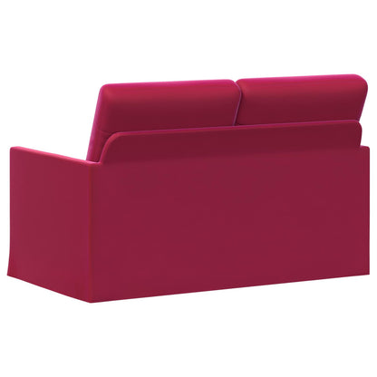 2-zits bank Wijnrood 130 x 81 x 82 cm fluweel