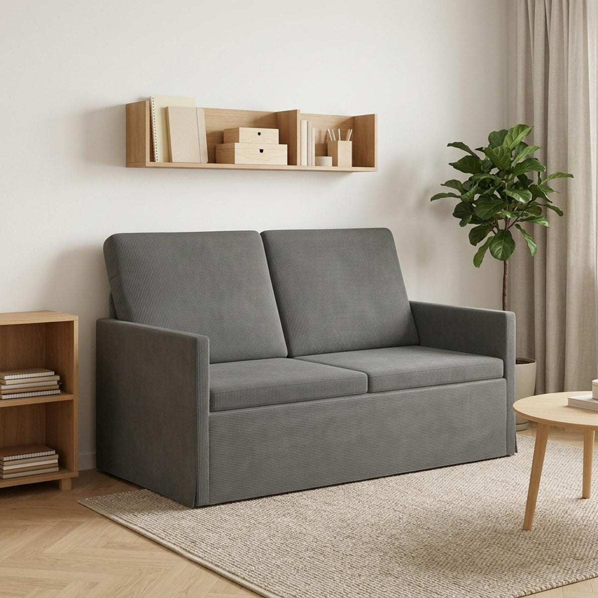2-zits bank Donkergrijs 130 x 81 x 82 cm Katoen Stof